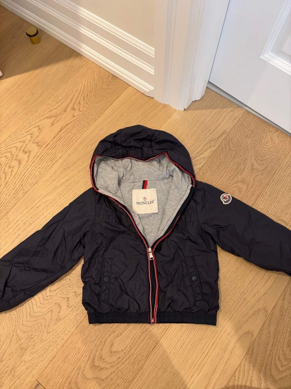 Moncler Kids Navy & Gray Hooded Jacket